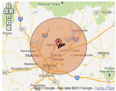 Service Area Map of Atlanta Appliances Repair (404) 707-4366
